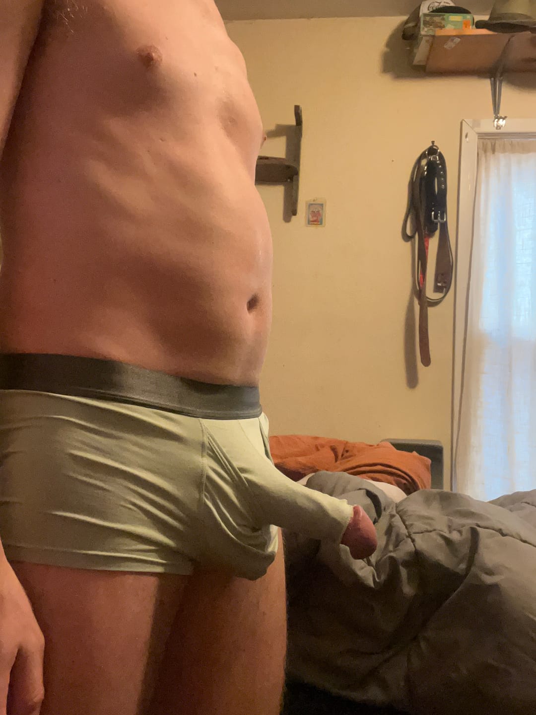 Customer photo review of Men’s Dual Ball Pouch Trunks With Fly Front