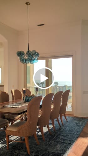 Customer video review of Modern Cluster Blue Glass Globe Bubble Chandelier