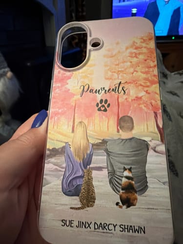 Customer photo review of Together with our pet - Personalised Phone Case