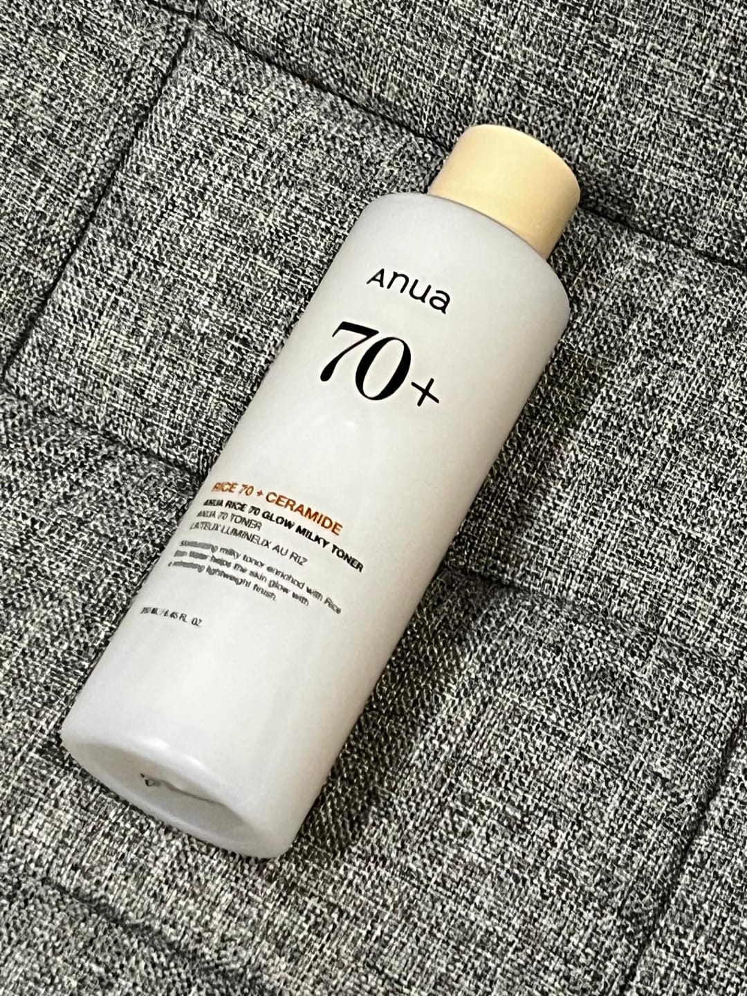 Customer photo review of Pieniņveida toniks mirdzuma piešķiršanai ādai ar rīsiem Anua Rice 70 Glow Milky Toner
