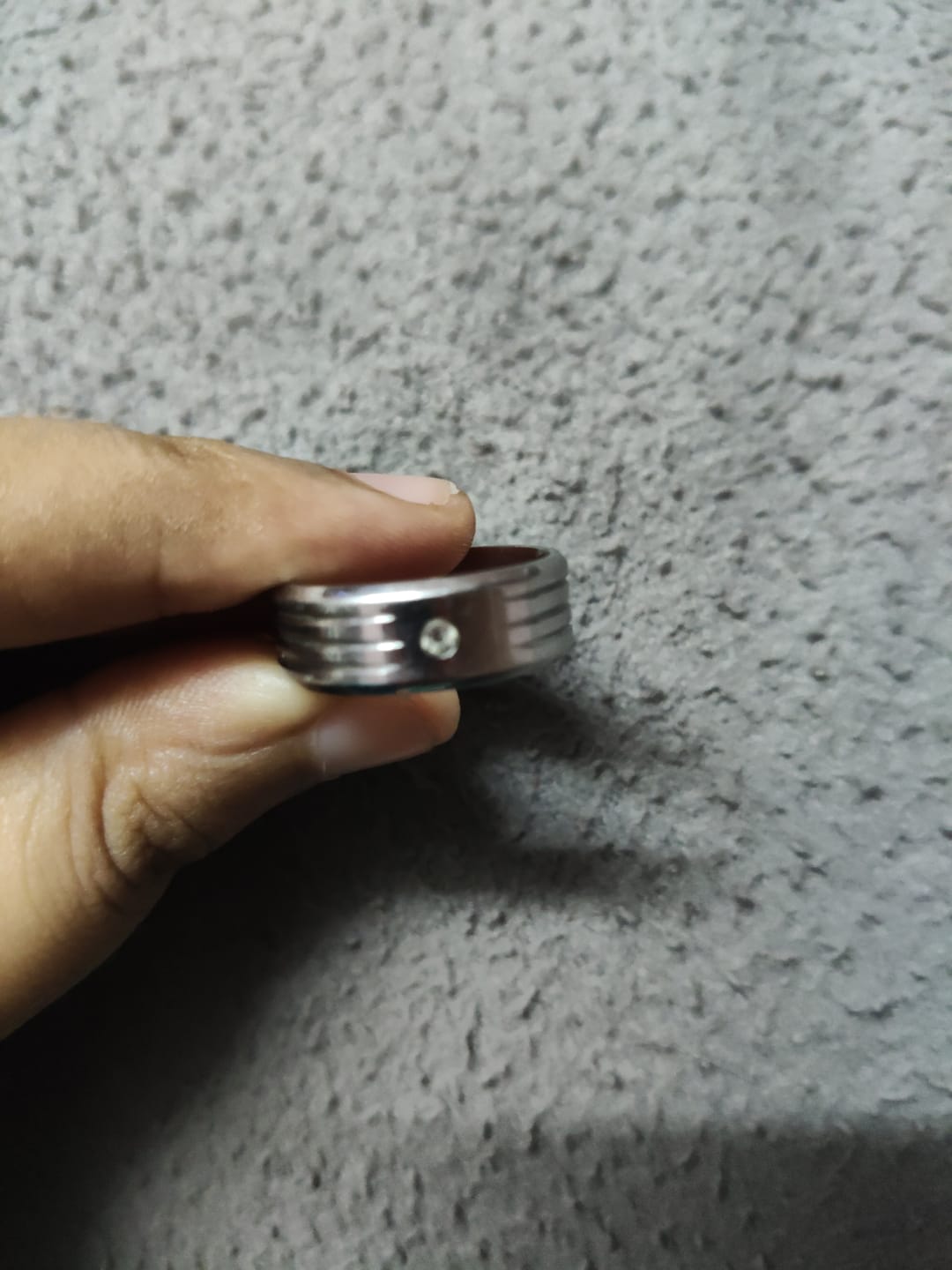 Customer photo review of Shiny Diamond Silver Ring