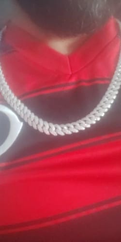 Customer photo review of Iced Out Cuban Chain 10MM (White Gold)
