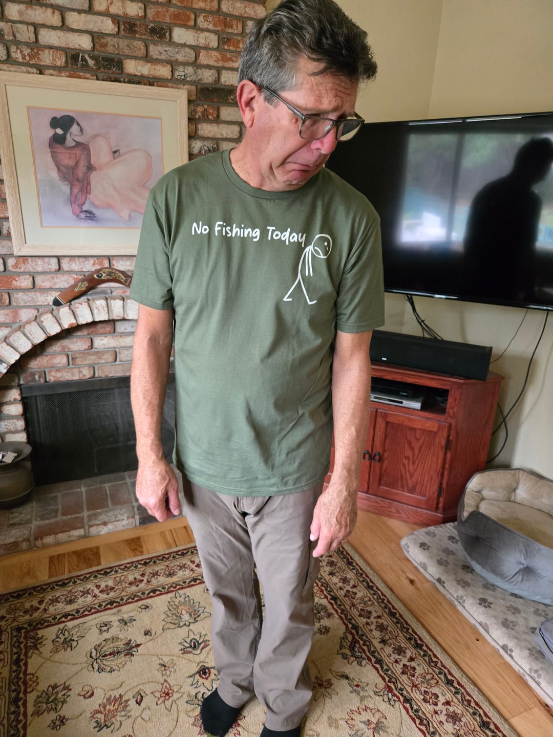 Customer photo review of No Fishing Today T-Shirt US