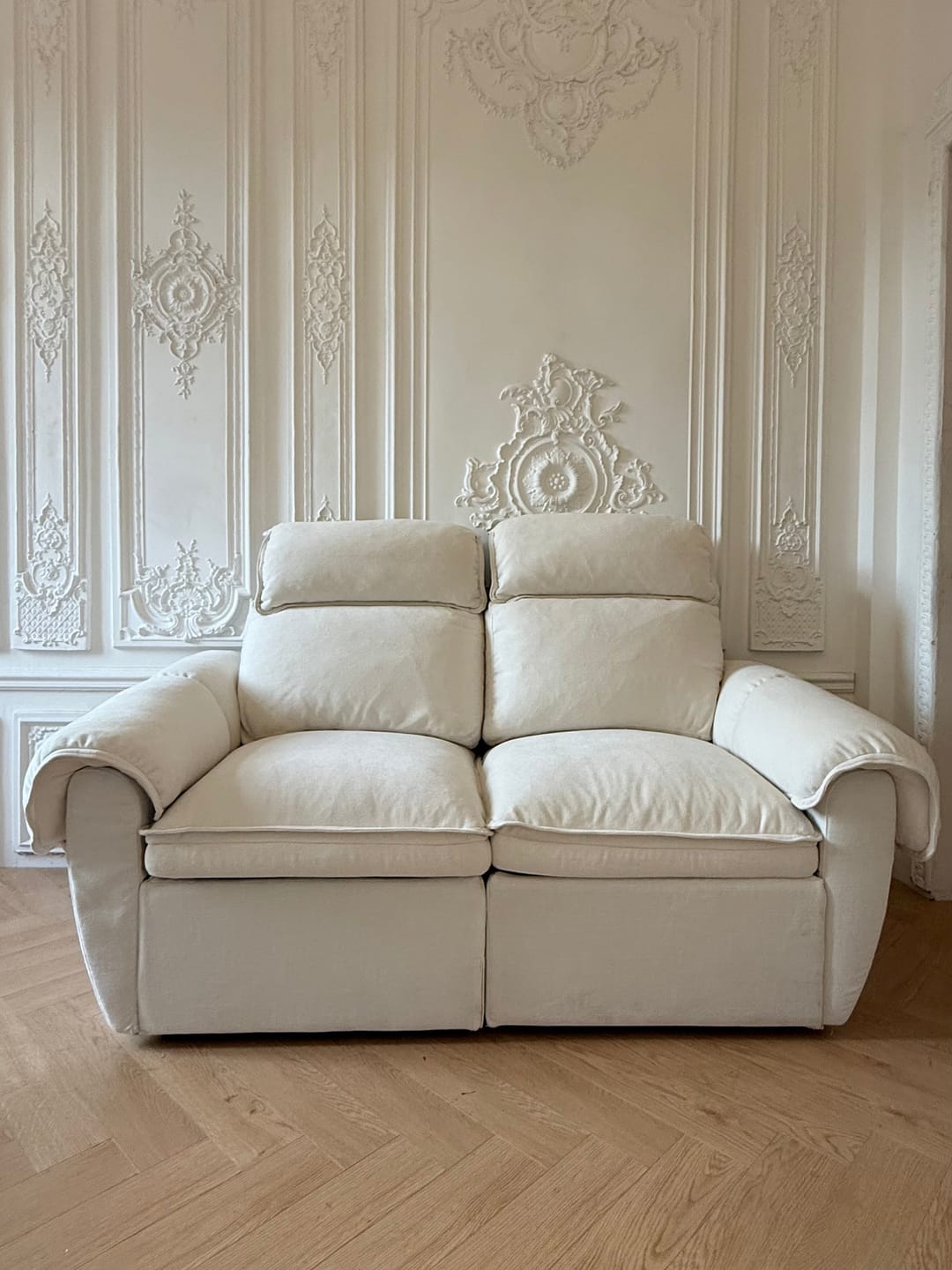 Customer photo review of CloudCubo Loveseat Modular Sectional Sofa with Power Recliner