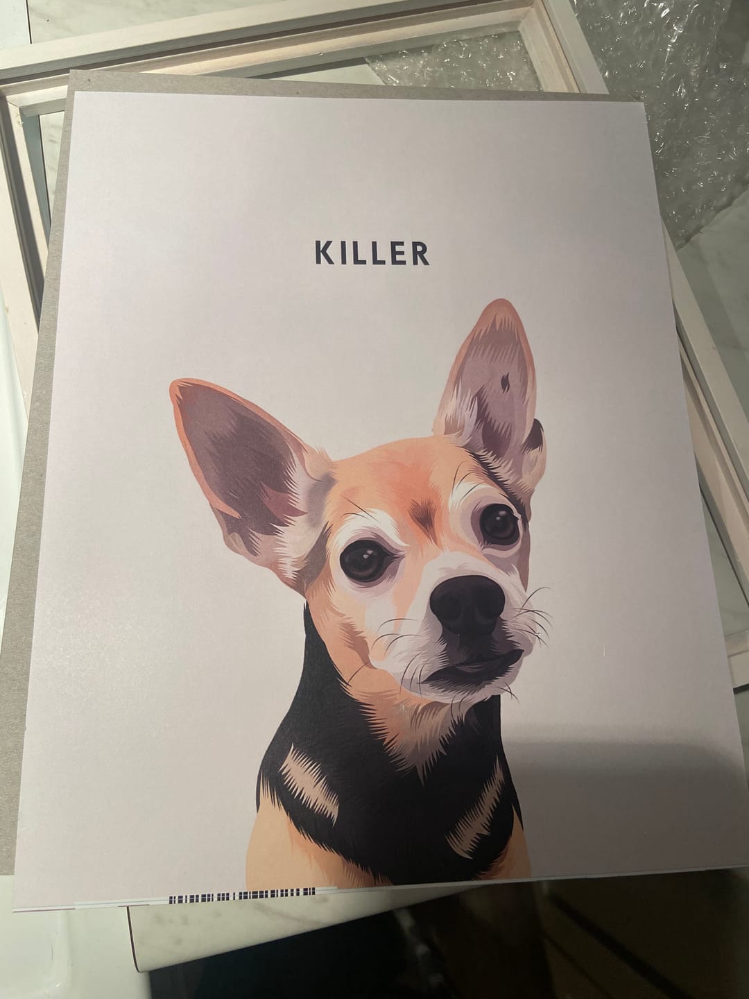 Customer photo review of Custom Desktop One Pet Portrait