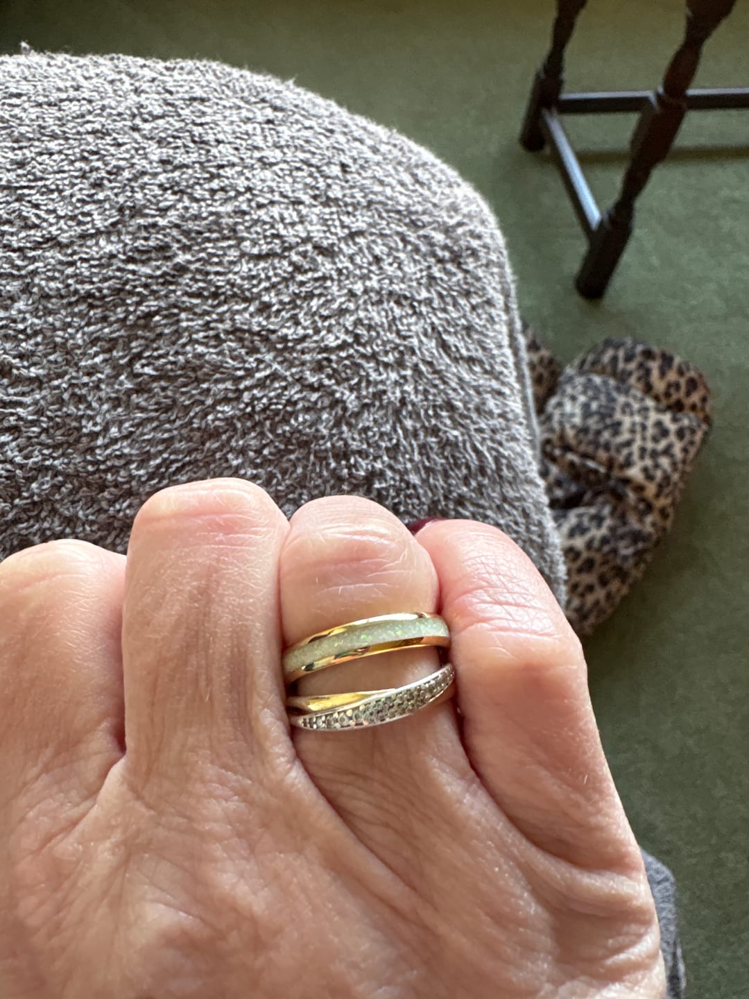 Customer photo review of The Golden White Opal 4mm Wonder Ring