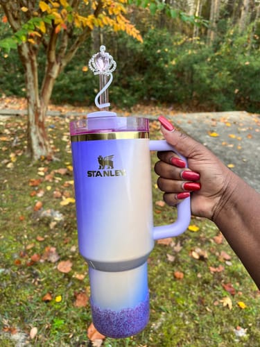 Customer photo review of Purple Glitter Scalloped Tumbler Boot