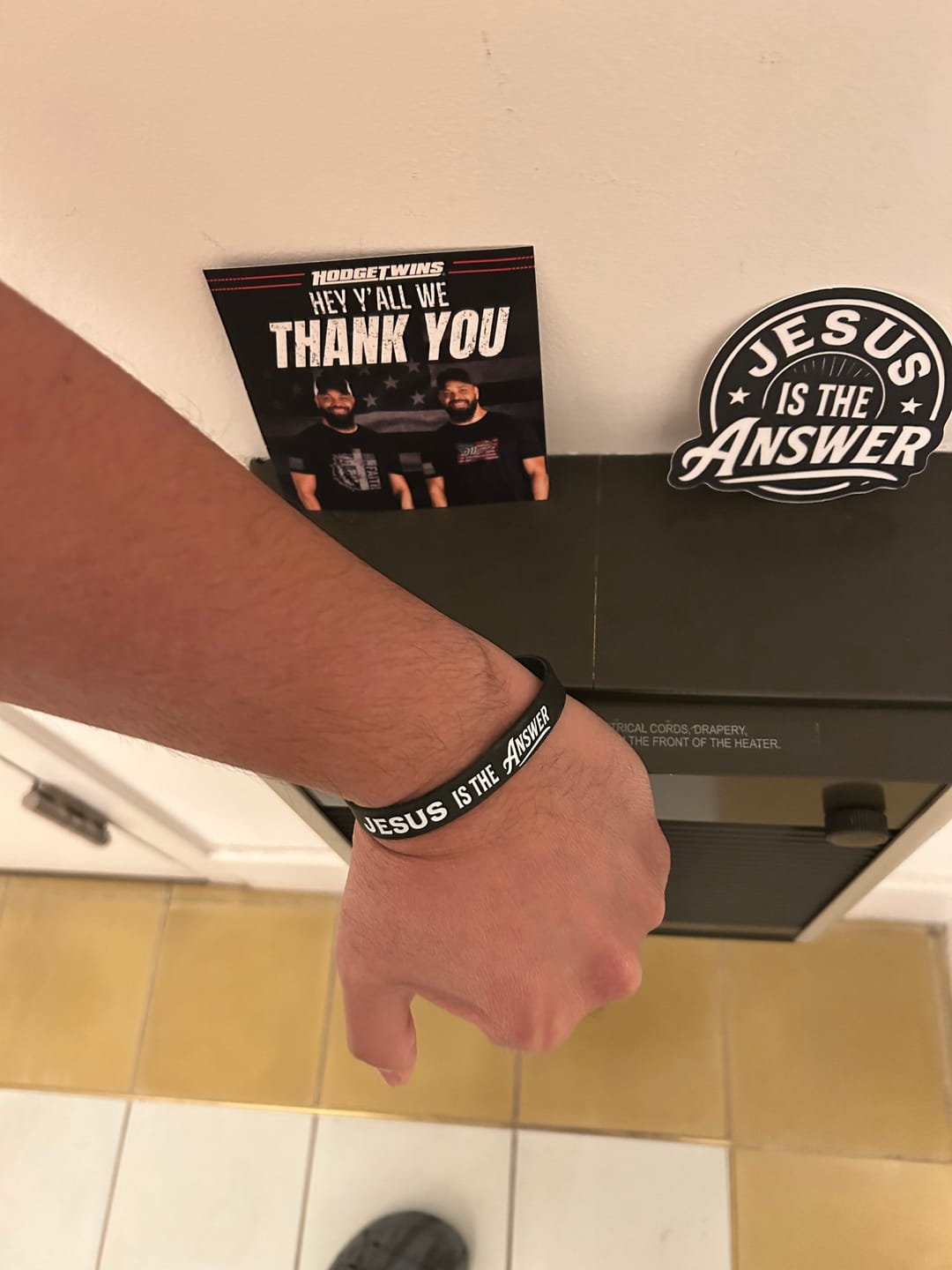 Customer photo review of Jesus Is The Answer Decal