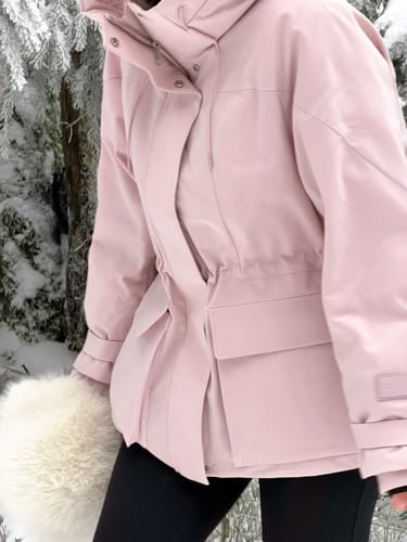 Customer photo review of LILY Platinum Wool-Shell Goose Down Coat