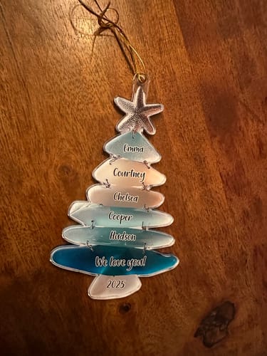Customer photo review of Family Sea Glass Christmas Tree - Personalized Family Ornament