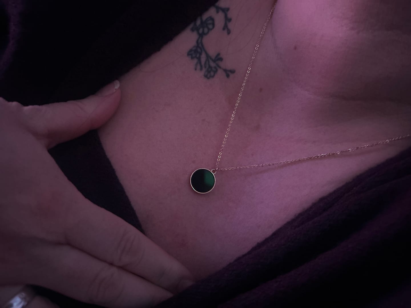 Customer photo review of Obsidian Halskette - Kreismedallion