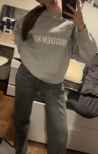 Customer photo review of KNIT SWEATER LIGHT GREY