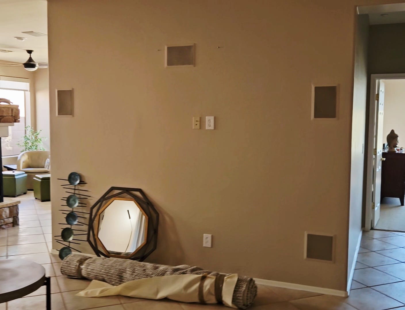 Customer photo review of Natural Walnut Acoustic Slat Panels 94.5" or 118" Length