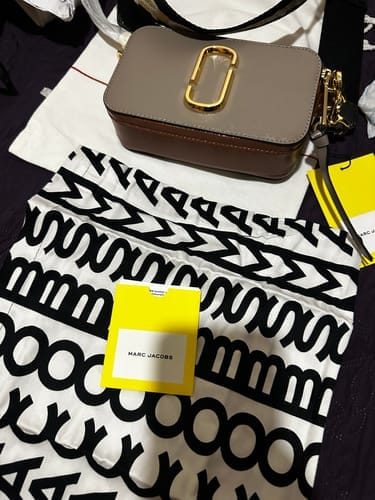 Customer photo review of Marc Jacobs Women's The Snapshot Bag New Cloud White Multi