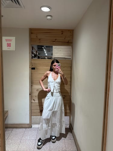 Customer photo review of Falda Larga Panal White