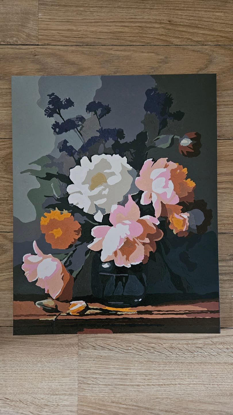 Customer photo review of Fresh Flowers in a Vase | Paint by Numbers