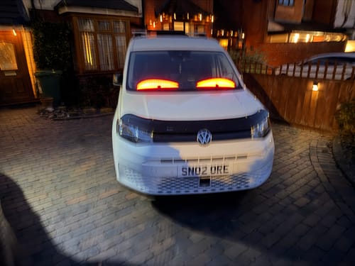 Customer photo review of LED Windshield Eyes - Transform Your Truck Into a Beast