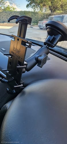Customer photo review of RAM® Quick-Grip™ XL Phone Mount with Twist-Lock™ Suction Cup - Medium (RAM-B-166-PD4U)