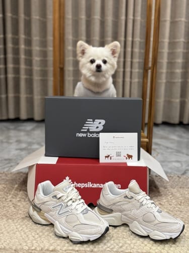 Customer photo review of New Balance 9060 Sea Salt with Moonbeam and Turtledove U9060WHT