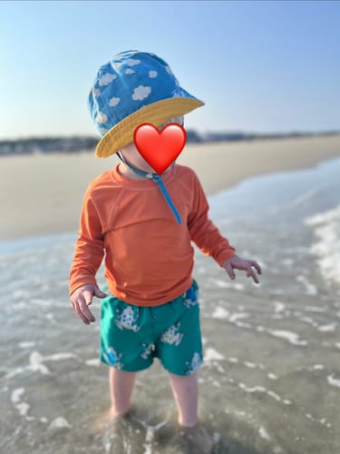 Customer photo review of Blue Clouds Reversible Sunhat
