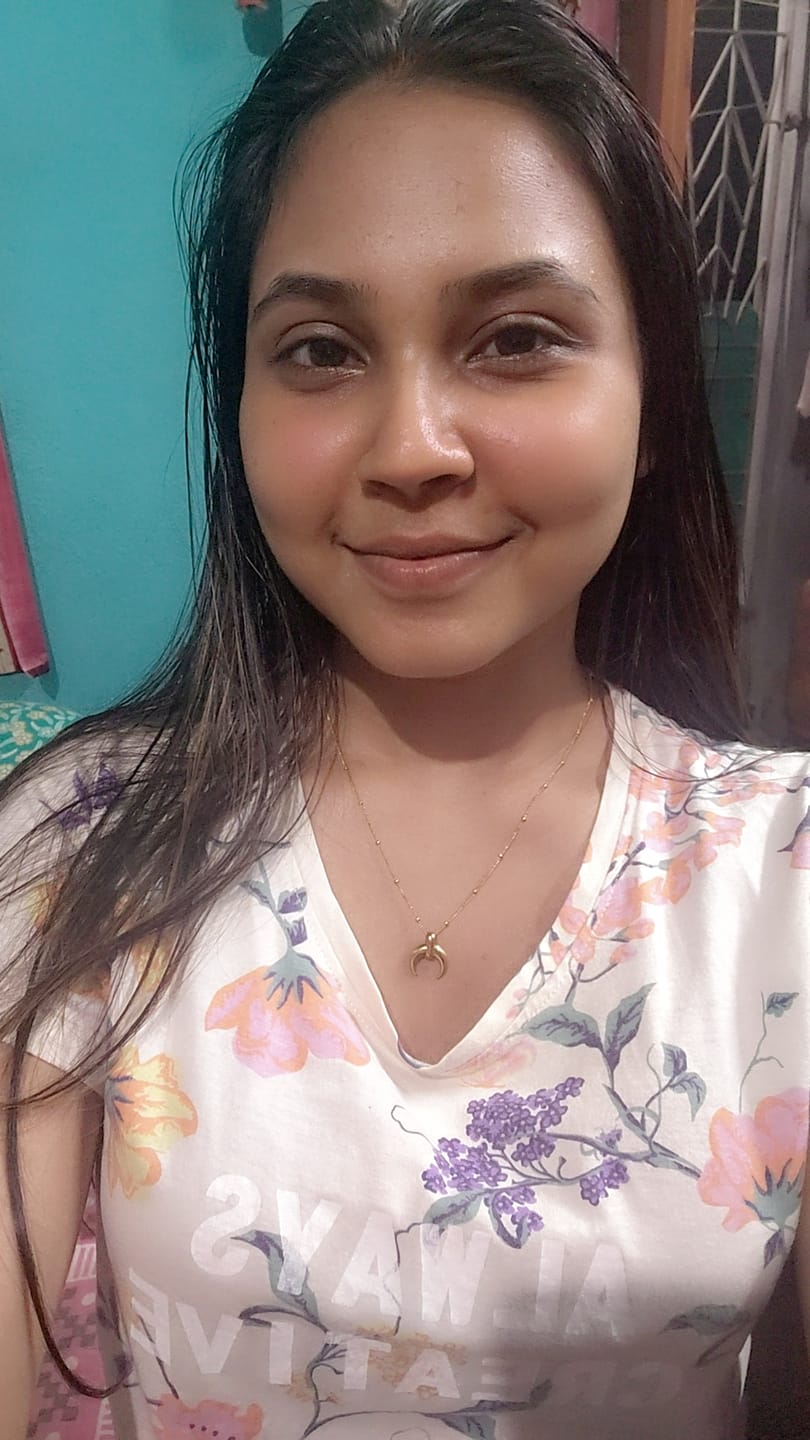 Customer photo review of Tiny Horn Necklace