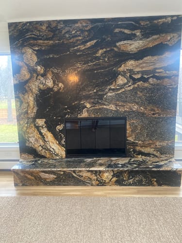 Customer photo review of Rainbow Fireplace Glass Doors | Custom Prefab Fit