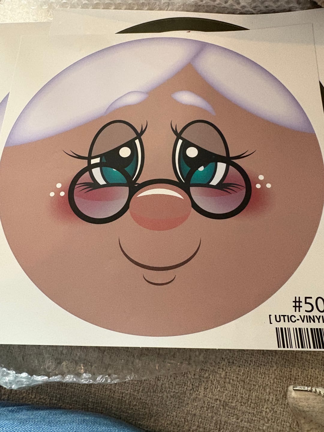 Customer photo review of Vinyl Decal | Santa Face | Christmas | Winter, 10.5" Vinyl Round