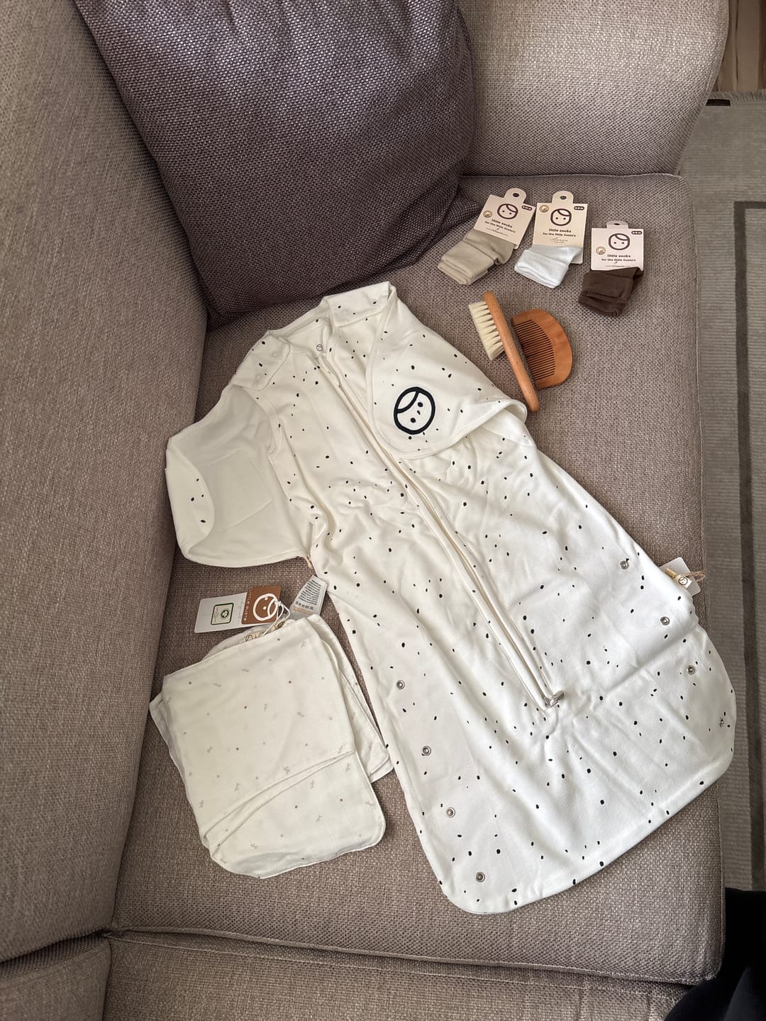 Customer photo review of Pelerin Uyku Tulumu 0-6 Ay Cosmos Beyaz Organik Pamuk