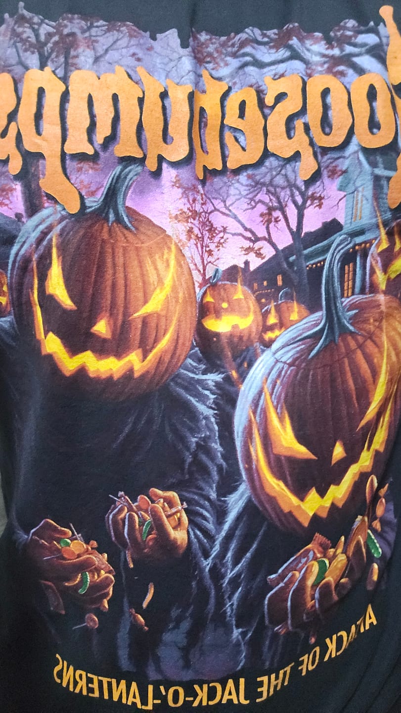 Customer photo review of GOOSEBUMPS: ATTACK OF THE JACK-O'-LANTERNS  - T-SHIRT (COMFORT COLORS)