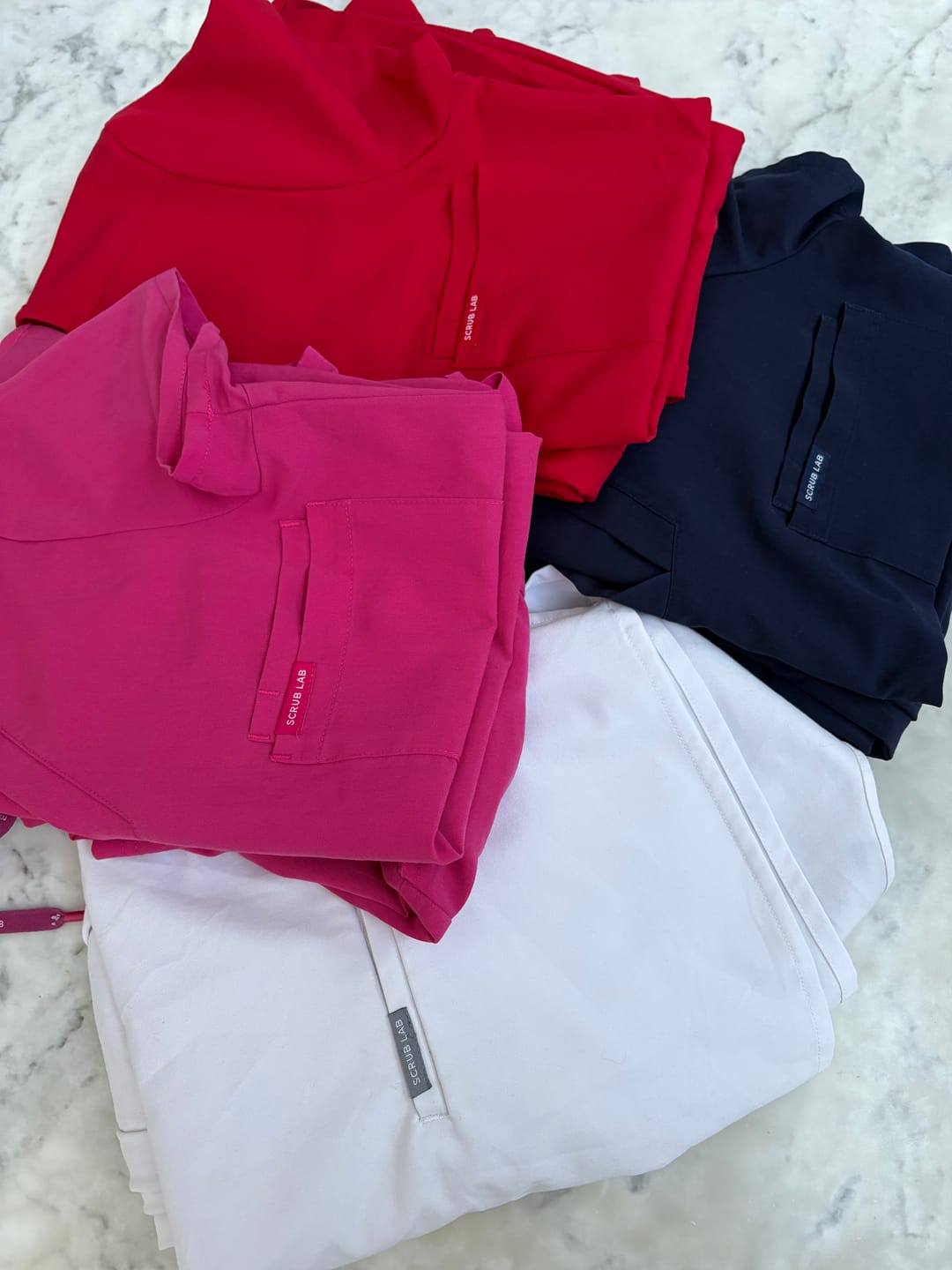 Customer photo review of FLORENCE Three Chest Pocket Scrub Top (Original SLTECH™ fabric) - Rouge Red