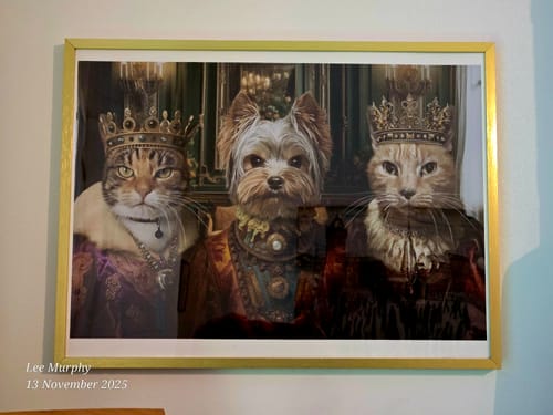 Customer photo review of The Nobles - Custom Pet Portrait