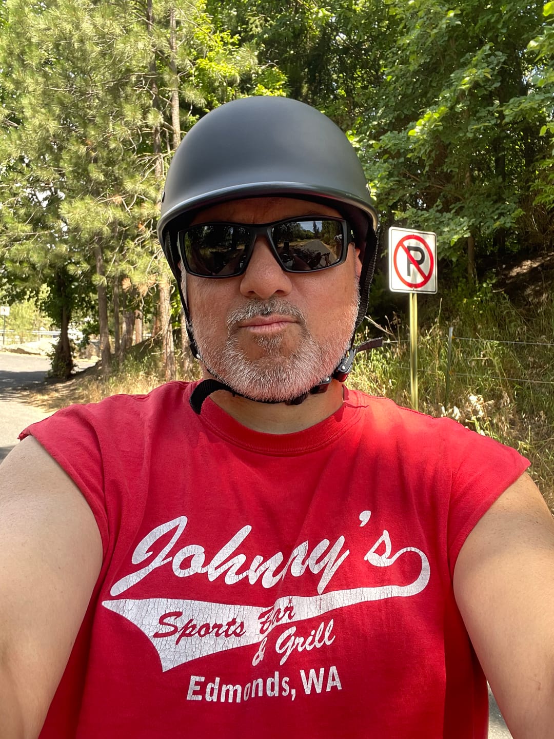 Customer photo review of World's Smallest & Lightest DOT Open Face Polo Helmet- Matte Black