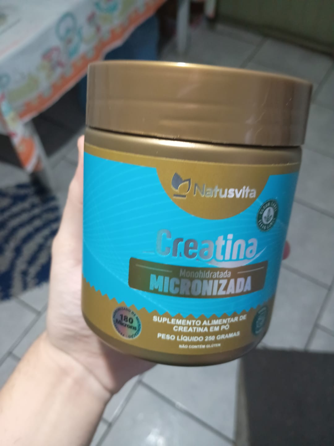 Customer photo review of Creatina 100% Pura (Pote). Monohidratada e Micronizada 180 mícrons. Livre de Metais Pesados
