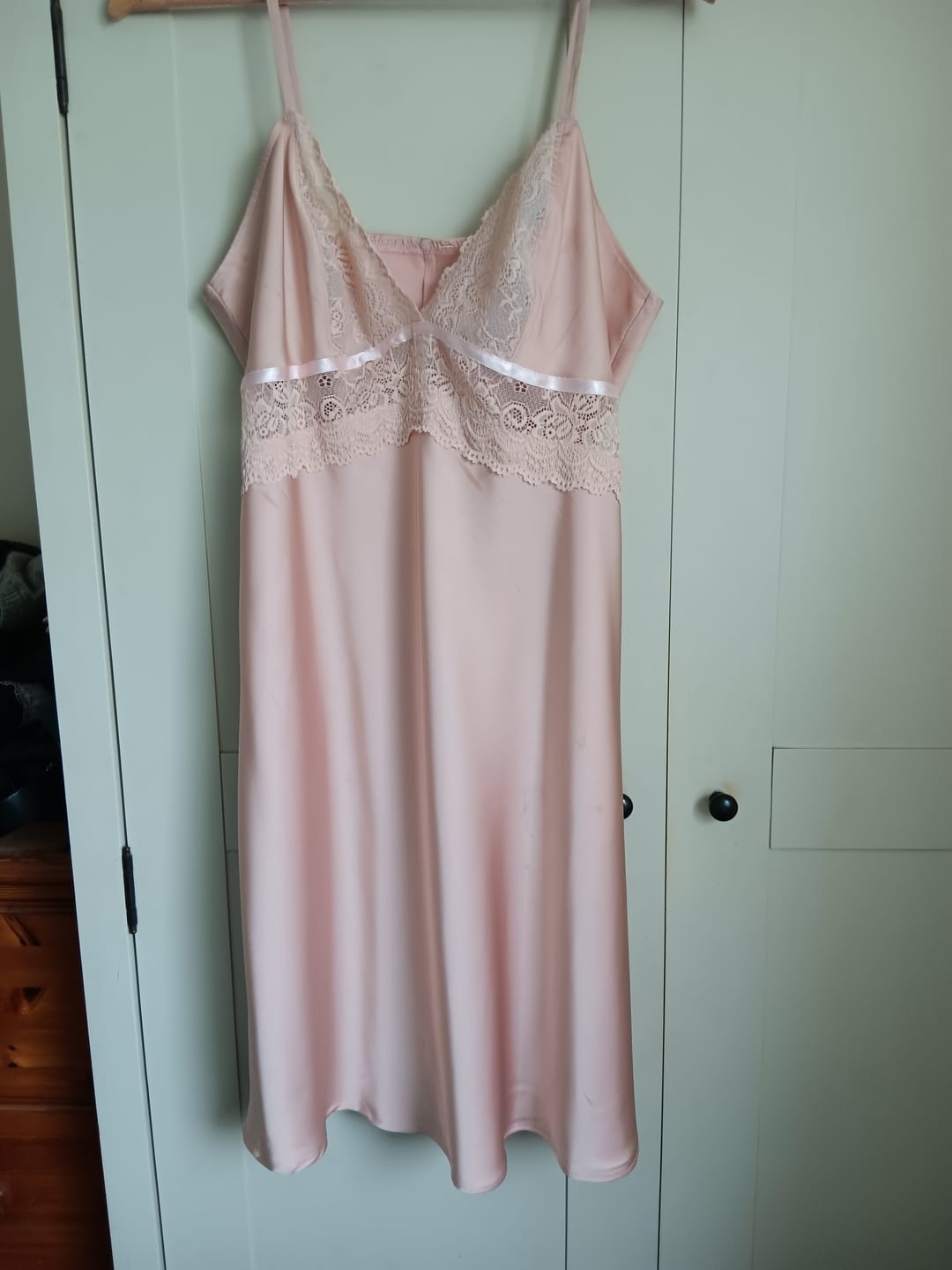 Customer photo review of Plain Silky Stretch Satin Fabric