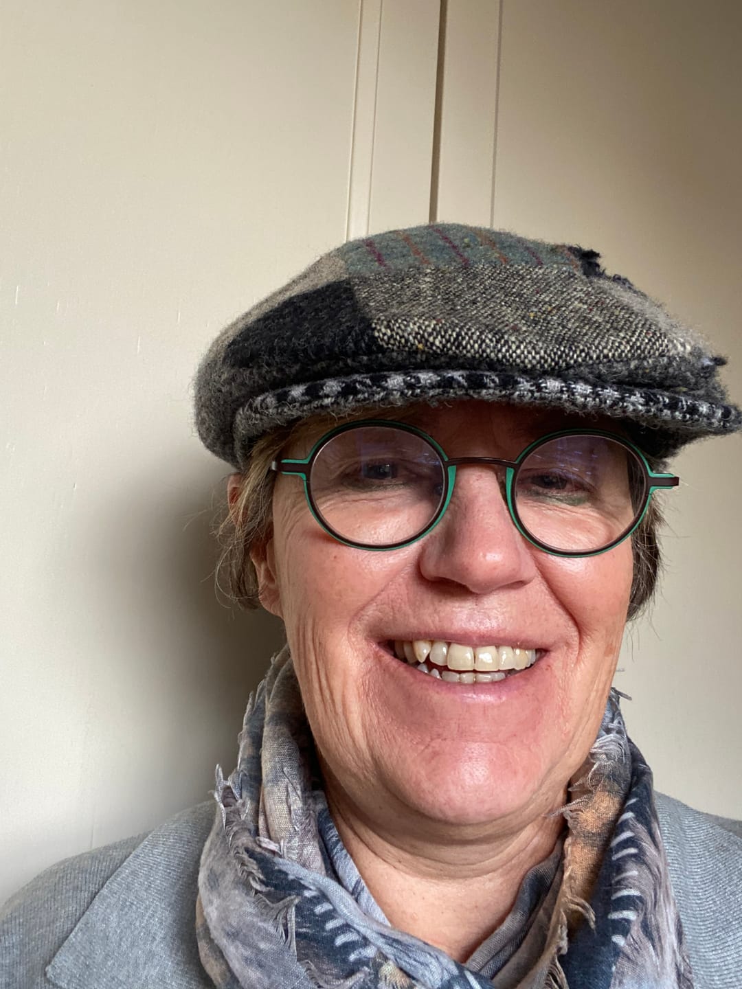 Customer photo review of Vintage Cap Patchwork Grey/Blue Tweed