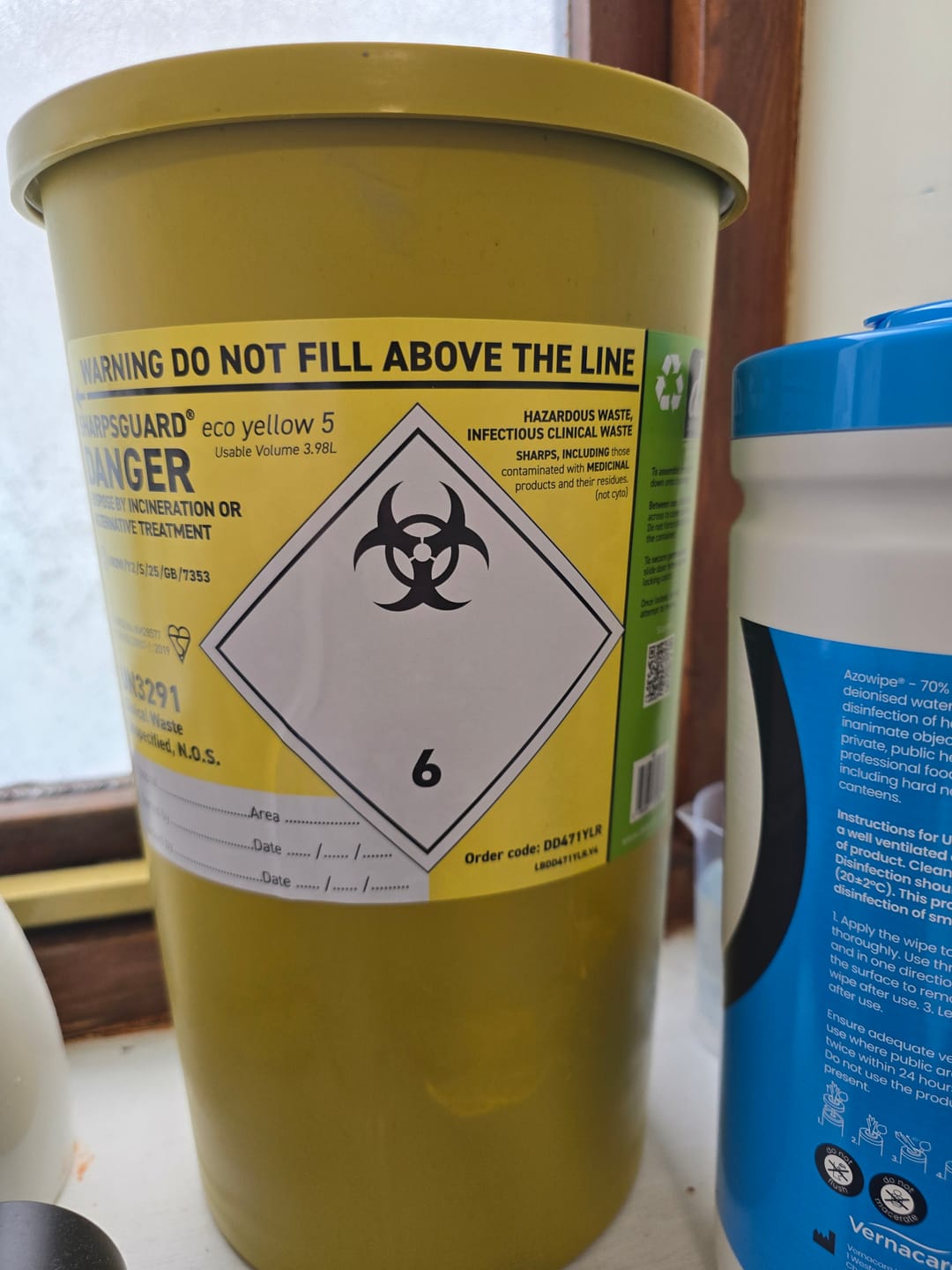 Customer photo review of Sharpsguard Yellow Sharps Bin - 5 Litre Sharps Bin