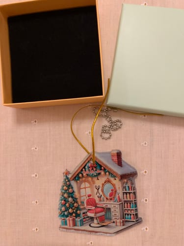 Customer photo review of Personalized Hair Salon Christmas Ornament - Hairdresser Ornament Decor | Exclusive Winter Hairdressing Fairy Tale For Hairdressers & Stylists