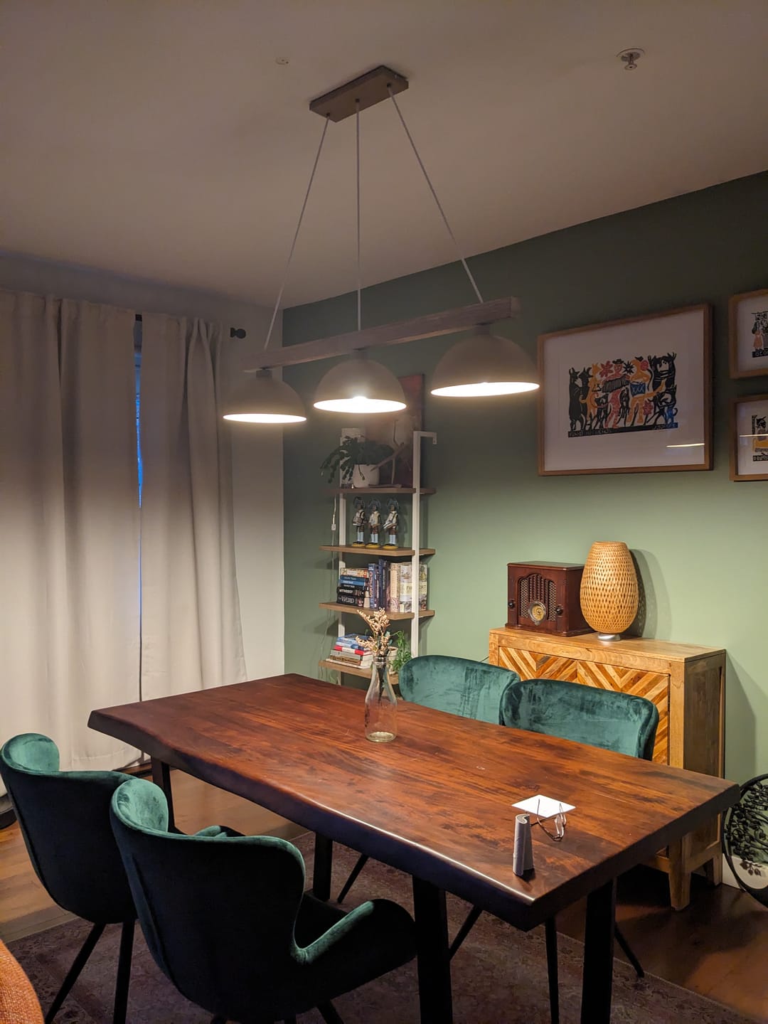 Customer photo review of OSLO Scandinavian 3-Light Pendant Light for Dining Table & Kitchen Island