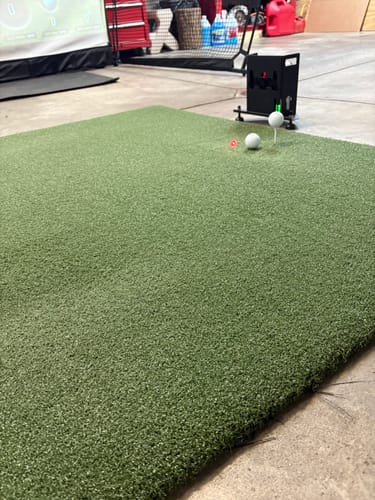 Customer photo review of TeeStrike Golf Hitting Mat Premier 5'x5'