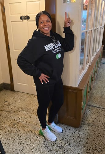 Customer photo review of Airplane Mode Unisex Black Hoodie