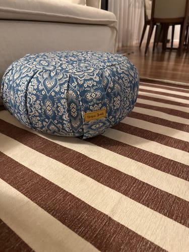 Customer photo review of ZAFU Meditation Cushion | Mandala | Indigo Blue