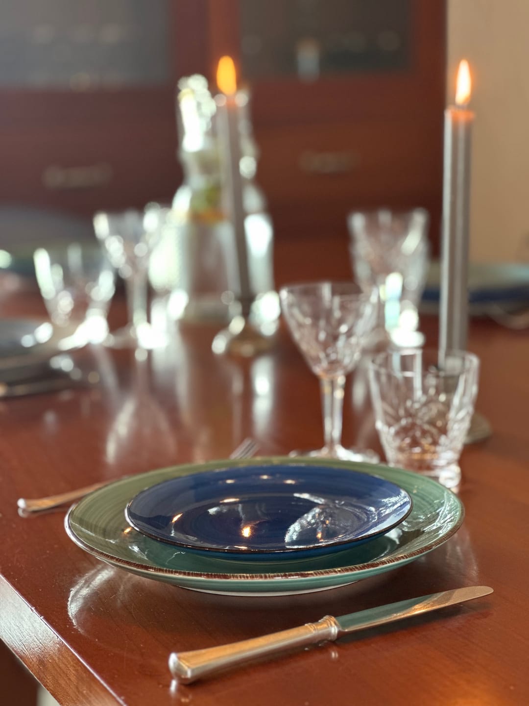 Customer photo review of Cookinglife Serviesset Delice Blauw 18-delig / 6 personen - 6 dinerborden, 6 diepe borden en 6 ontbijtborden