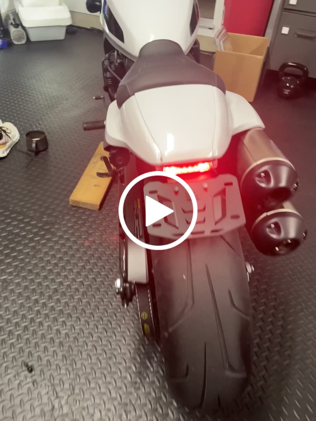 Customer video review of Motorcycle License Plate Bracket with LED Signal Light