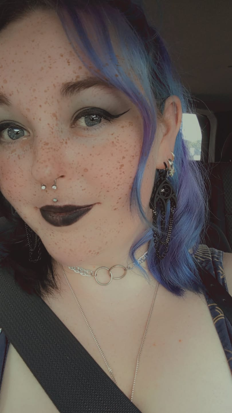 Customer photo review of Mini Gothic Cathedral Arch Earrings