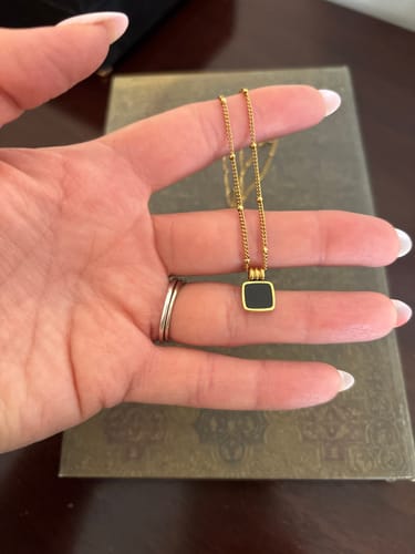 Customer photo review of Lucia Black Pendant Necklace