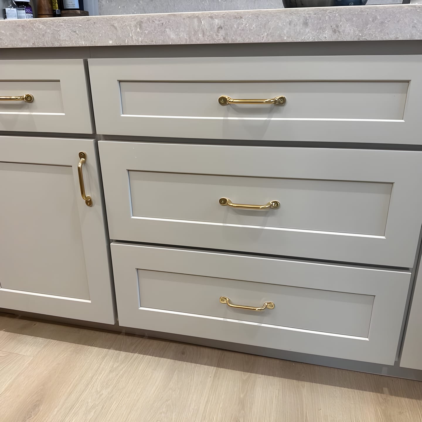 Customer photo review of Serene Cabinet Pulls - Unlacquered Brass Polished