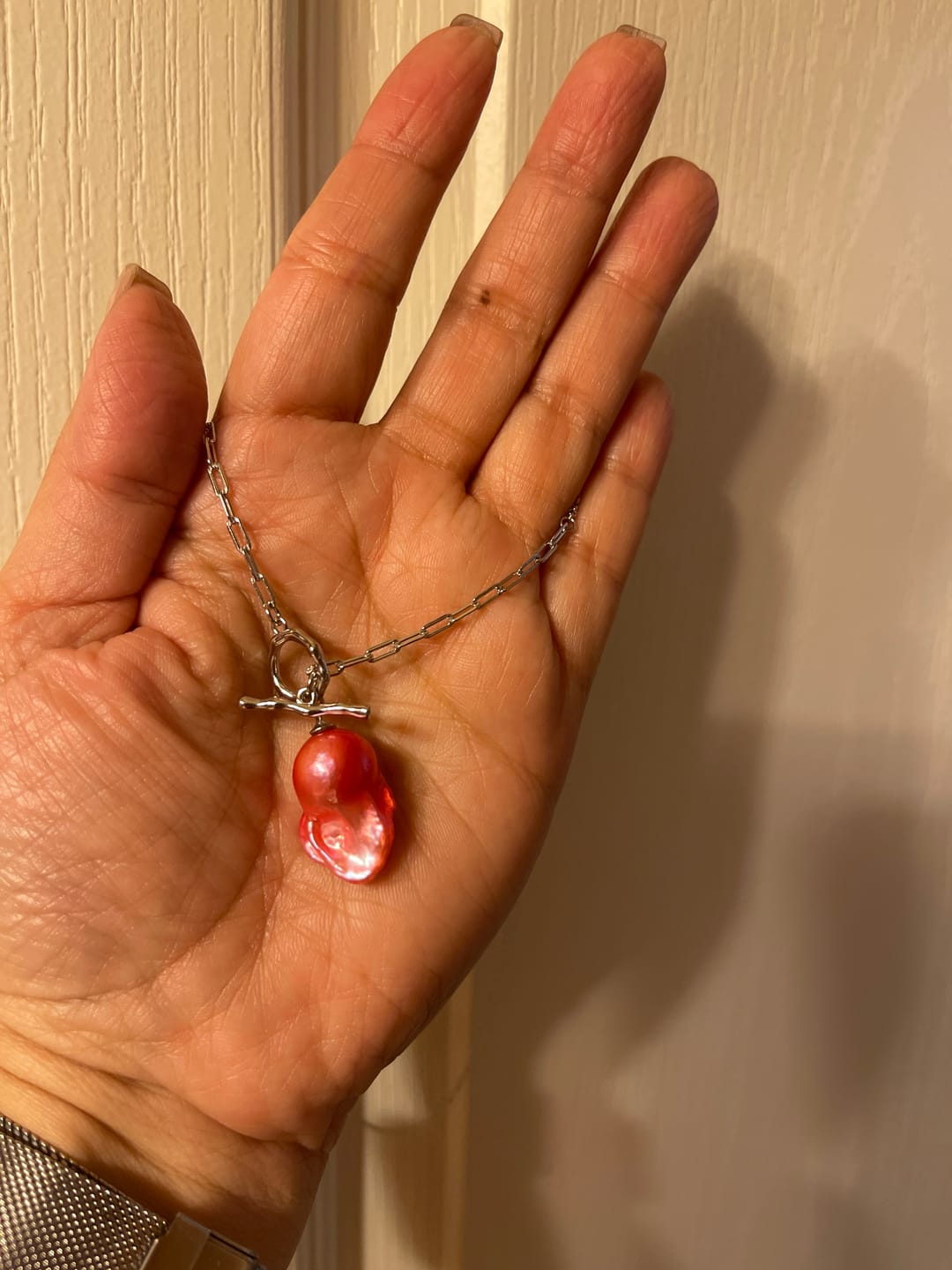 Customer photo review of Akoya Oyster - Fireball Shaped Pearl