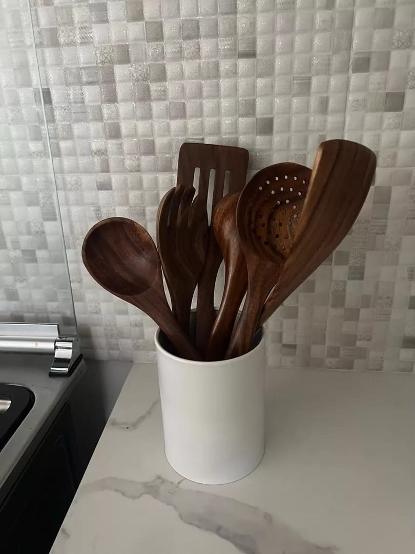Customer photo review of Wooden Teak Utensils Set - 50% OFF SALE