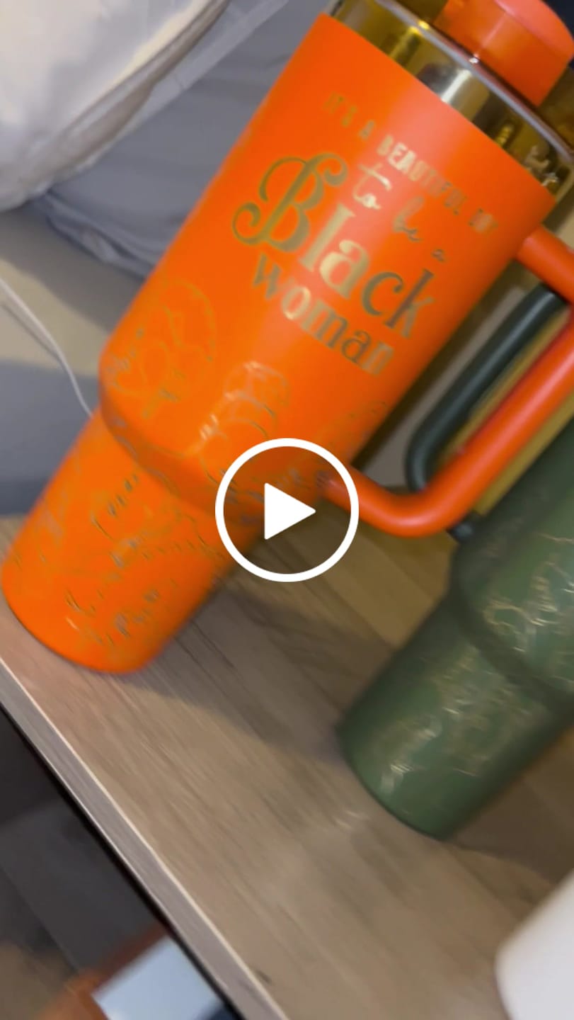 Customer video review of “Orange Oasis” 40oz Insulated Tumbler – "It’s a Beautiful Day to be a Black Woman"