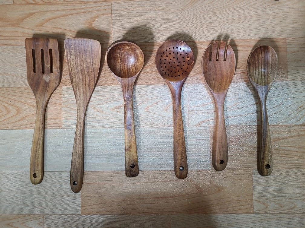 Customer photo review of Wooden Teak Utensils Set - 50% OFF SALE